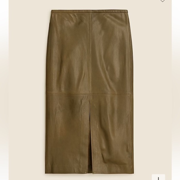 NWOT j crew Collection pencil midi skirt in leather - Picture 1 of 4